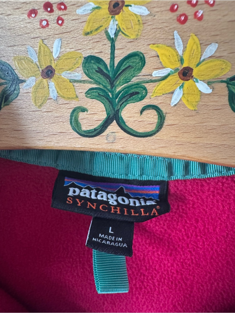 Patagonia Synchilla - Berry Pink with Teal Trim - Picture 4 of 7